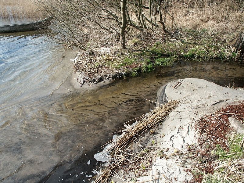 Datei:2004 April Muendung des Annafliess in den Stienitzsee 1.jpg